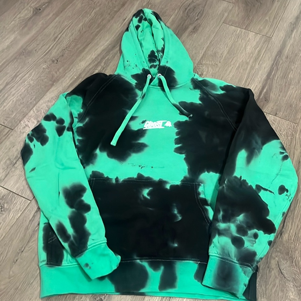Ghost Lifestyle Green Tie Dye Hoodie Unisex Small